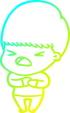 Bir insan tarafından çizilen bir çizgi filmin soğuk gradyan çizimi.