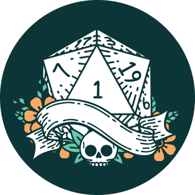 Bir insan tarafından çizilen bir d20 zar atma ikonu