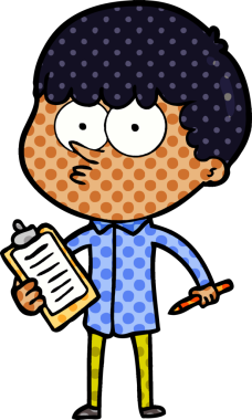 Çizgi film meraklısı çocuk bir insan tarafından çizilmiş notlar alıyor.