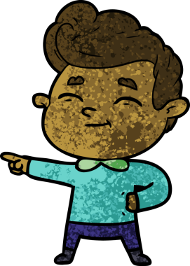 Bir insan tarafından çizilmiş mutlu çizgi film adamı.