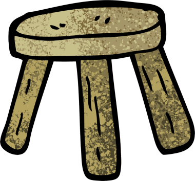 grunge desenli çizim karikatürü Bir insan tarafından çizilmiş küçük tabure