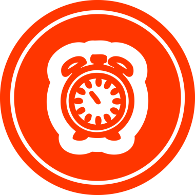 Alarm saati dairesel simgesi bir insan tarafından çizilmiş