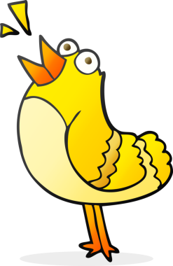 Bir insan tarafından çizilmiş serbest çizgi film kuşu.