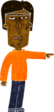 Bir insan tarafından çizilmiş çizgi filmdeki adam.