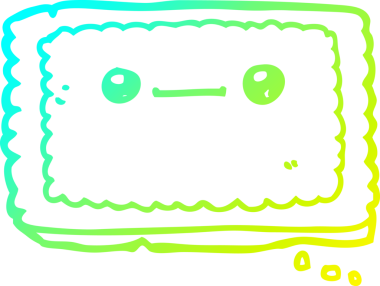 Bir insan tarafından çizilmiş bir çizgi film bisküvisi.