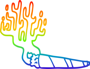 Gökkuşağı gradyan çizgisi bir insan tarafından çizilmiş tıbbi bir karikatür.