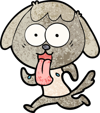 Bir insan tarafından çizilmiş şirin bir çizgi film köpeği.