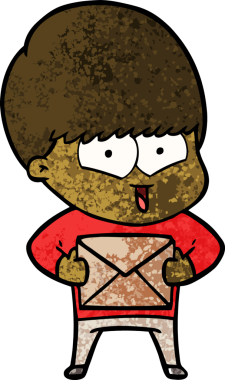 Bir insan tarafından çizilmiş mutlu çocuk çizgi filmi.