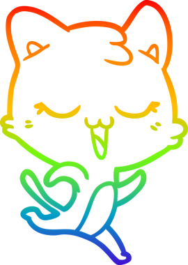 gökkuşağı gradyanı çizimi bir insan tarafından çizilmiş çizgi film kedisi