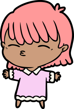 Bir insan tarafından çizilmiş karikatür kadın.