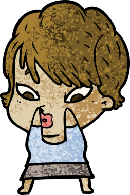 Bir insan tarafından çizilmiş karikatür kadın.