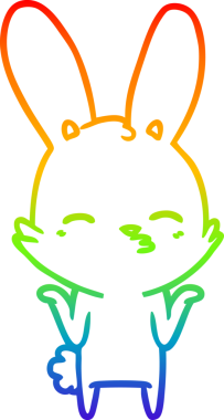 gökkuşağı gradyan çizimi bir insan tarafından çizilmiş meraklı tavşan çizgi filmi