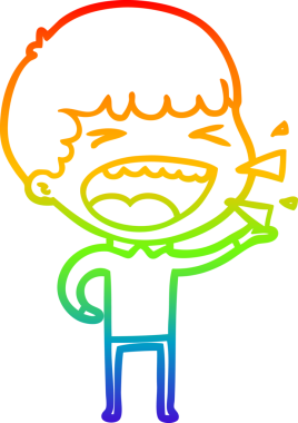 Gökkuşağının gradyan çizimi bir insan tarafından çizilmiş gülen bir adamın çizimi.