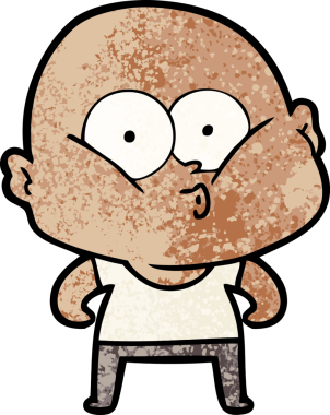 Bir insan tarafından çizilmiş kel bir adam.