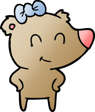 Bir insan tarafından çizilmiş dişi ayı çizgi filmi.