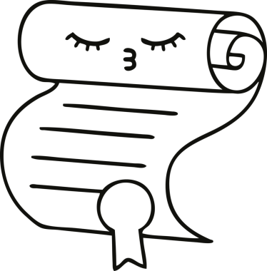 Bir insan tarafından çizilen sözleşmenin çizgi çizimi