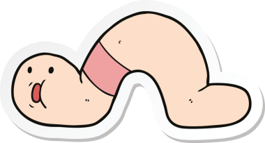 Bir insan tarafından çizilmiş bir karikatür çıkartması.