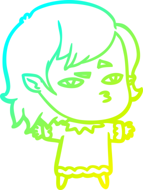 Bir insan tarafından çizilmiş bir vampir kız çizgi filmi.