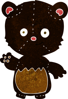 Bir insan tarafından çizilmiş küçük siyah ayı.