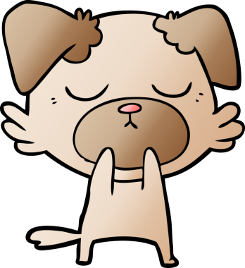 Bir insan tarafından çizilmiş şirin bir çizgi film köpeği.