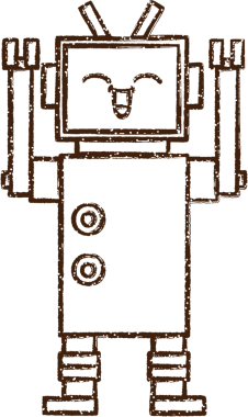 Robot Kömür Bir insan tarafından çizilmiş
