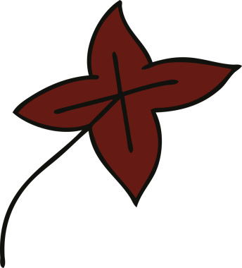 Bir insan tarafından çizilmiş güzel bir sonbahar yaprağı karikatürü.