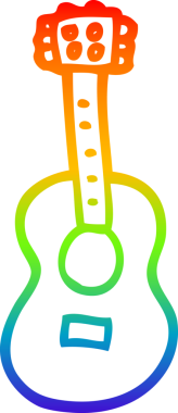 gökkuşağı gradyan çizimi bir insan tarafından çizilmiş bir karikatür gitarı