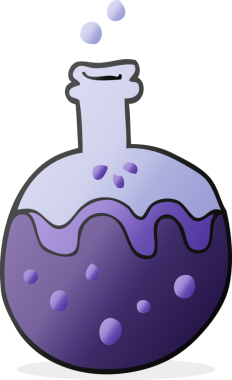 Bir insan tarafından çizilmiş el yapımı sihirli iksir.