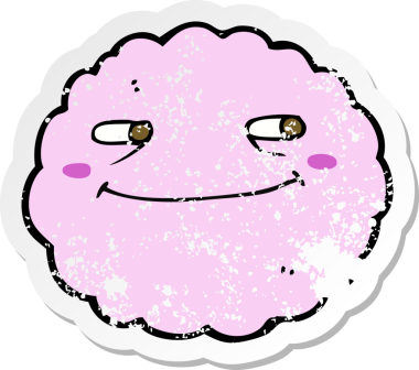 Bir insan tarafından çizilmiş, kederli bir karikatür çıkartması.