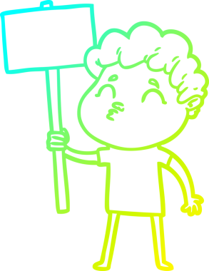 Bir insan tarafından çizilmiş soğuk çizgi film karakteri çizimi.