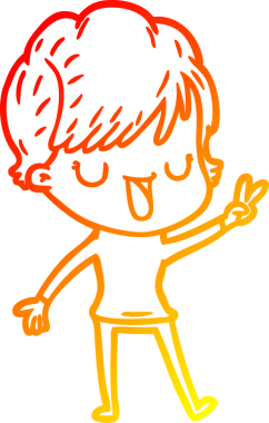 Bir insan tarafından çizilmiş bir karikatür kadın çizimi.