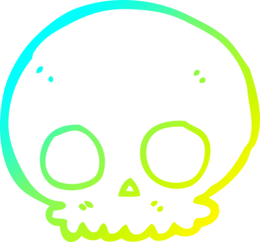 Bir insan tarafından çizilmiş bir karikatür kafatası çizimi