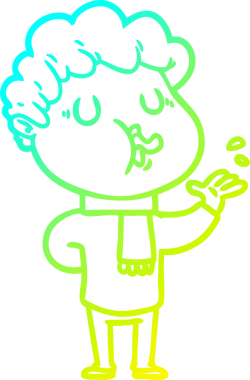 Bir insan tarafından çizilmiş bir çizgi film karakterinin çizimi.