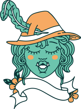 Retro Dövme Biçimli Ork karakteri bir insan tarafından çizildi