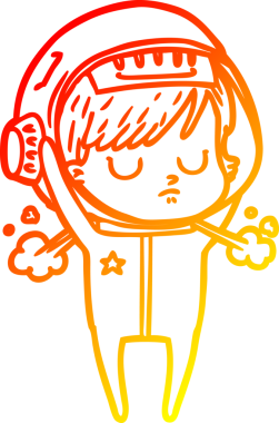 Bir insan tarafından çizilmiş bir astronot kadın çizgi çizimi.