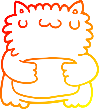 Bir insan tarafından çizilen çizgi film ayısının sıcak çizgi çizimi