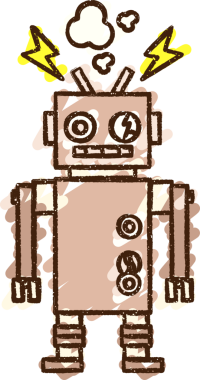 Bir insan tarafından çizilen Robot Kıvılcım Tebeşiri