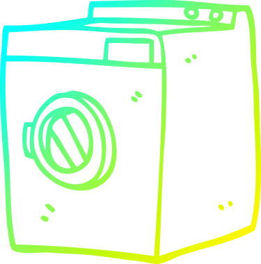 Bir insan tarafından çizilmiş bir karikatür çamaşır kurutma makinesi çizimi.