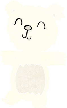 Bir insan tarafından çizilmiş şirin kutup ayısı yavrusu.