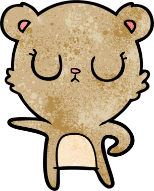 Bir insan tarafından çizilmiş barışçıl çizgi film ayısı.