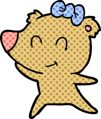 Bir insan tarafından çizilmiş dişi ayı çizgi filmi.