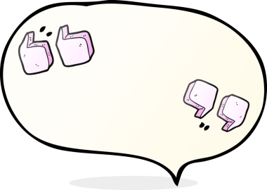 Bir insan tarafından çizilmiş serbest konuşma balonu tırnak işaretleri