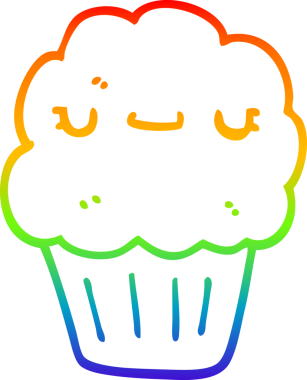 gökkuşağı gradyan çizgi çizimi bir insan tarafından çizilmiş bir kek