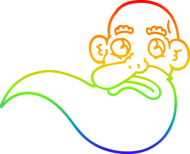 Bir insan tarafından çizilmiş huysuz yaşlı bir adamın çizdiği gökkuşağı gradyanı çizimi