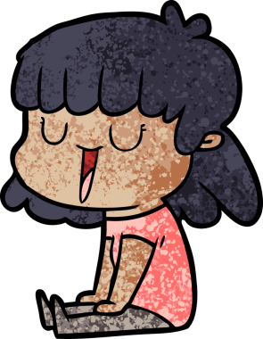 Bir insan tarafından çizilmiş karikatür kadın.