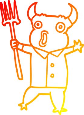 Bir insan tarafından çizilmiş karikatür şeytan canavarı.