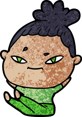 Bir insan tarafından çizilmiş karikatür kadın.