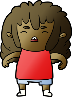 Bir insan tarafından çizilmiş kızgın bir çocuk.