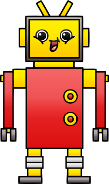 Bir insan tarafından çizilmiş bir robotun gölgelenmiş çizimi