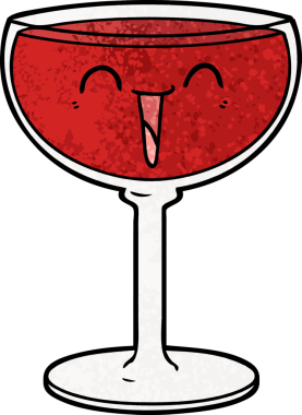 Bir insan tarafından çizilmiş bir şarap kadehi.